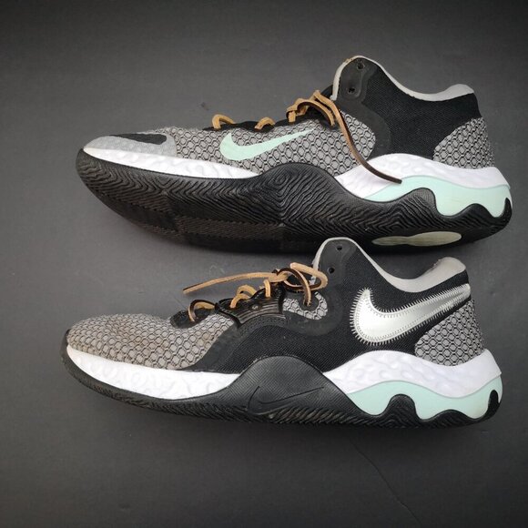 Nike Renew Men's Size 12 Black Grey Seafoam Colored Basketball Sneakers - Picture 3 of 9